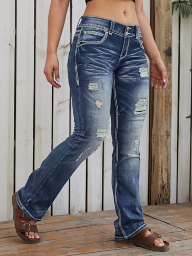 Sisu Couture's Chic Distressed Bootcut Flare Jeans - image 5