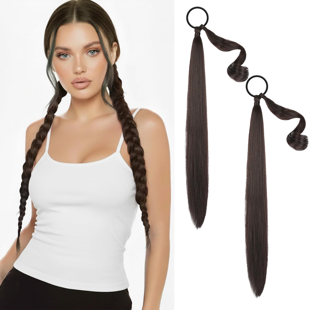 Sisu Couture's 26'' Double Ponytail Extension Set 2 Pcs Diy Braided - image 22