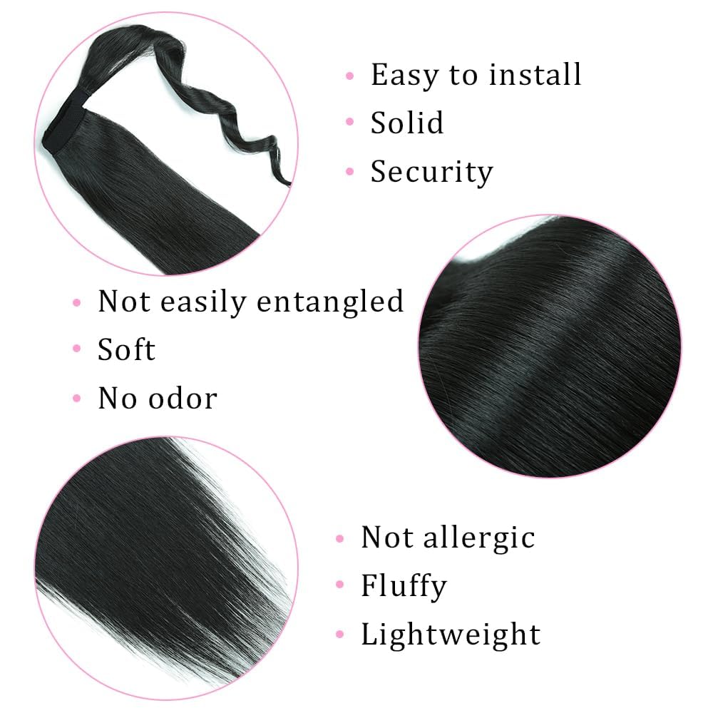 Sisu Couture's Straight Invisible Ponytail Extension Long Drawstring Pony Tail Hair - image 18
