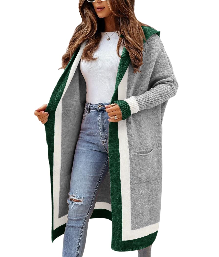 Sisu Couture's Chouyatou Color Block Vertical Striped Open Front Oversized Hooded - image 17