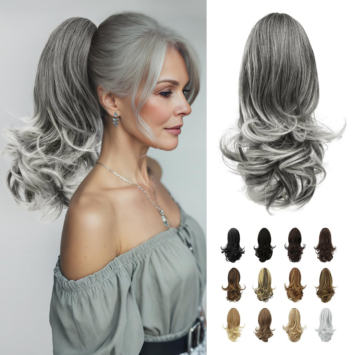 Sisu Couture's Sofeiyan 13" Ponytail Extension Long Curly Ponytail Clip in - image 19