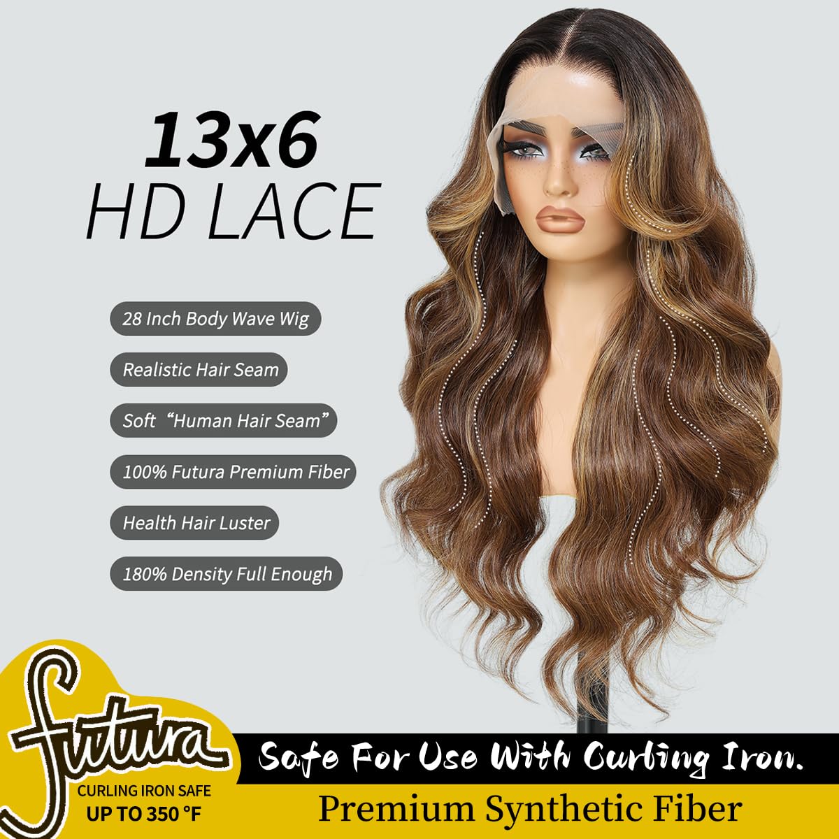 Sisu Couture's Synthetic Lace Front Wig 13x6 HD Lace Wig Highlight - image 14