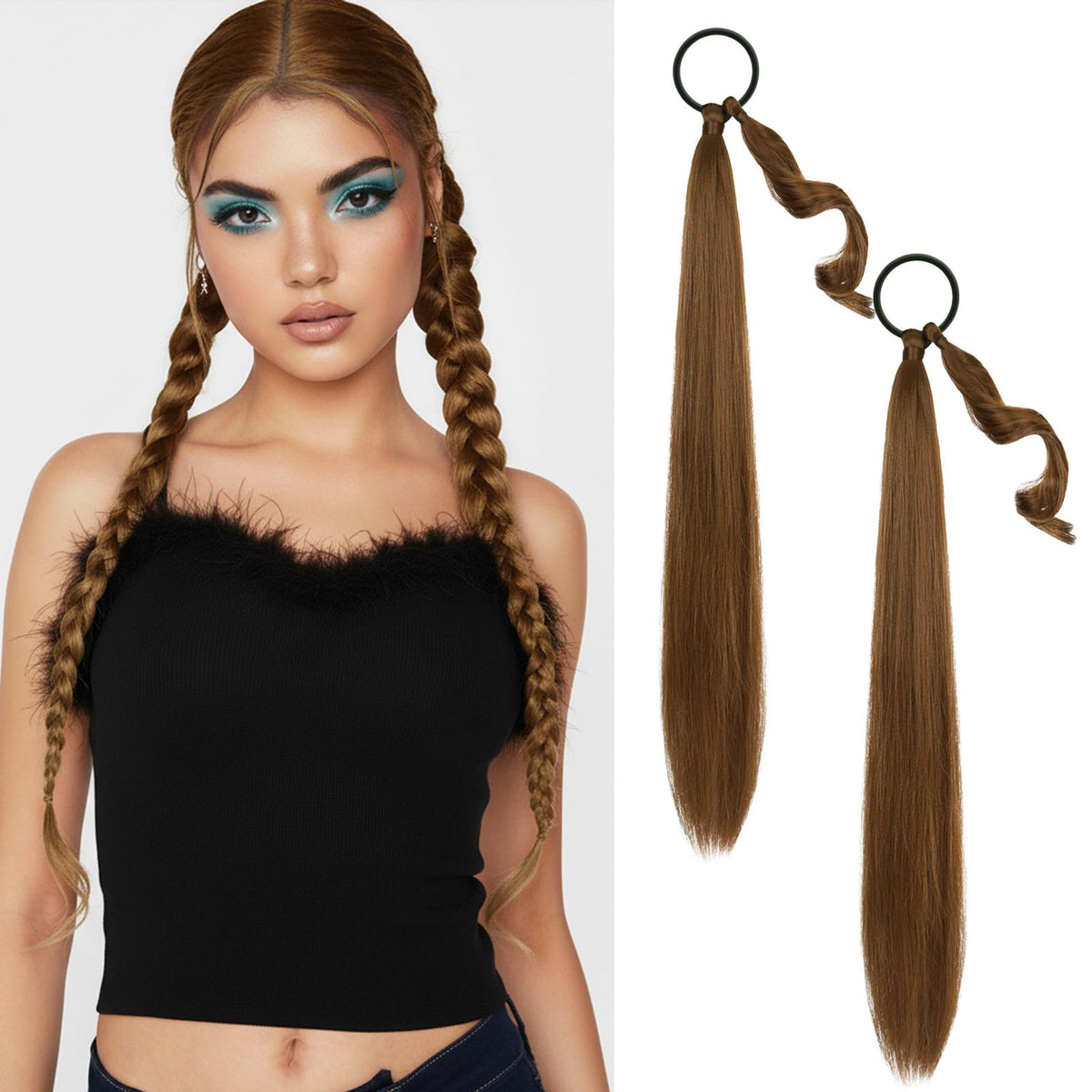 Sisu Couture's 26'' Double Ponytail Extension Set 2 Pcs Diy Braided - image 20