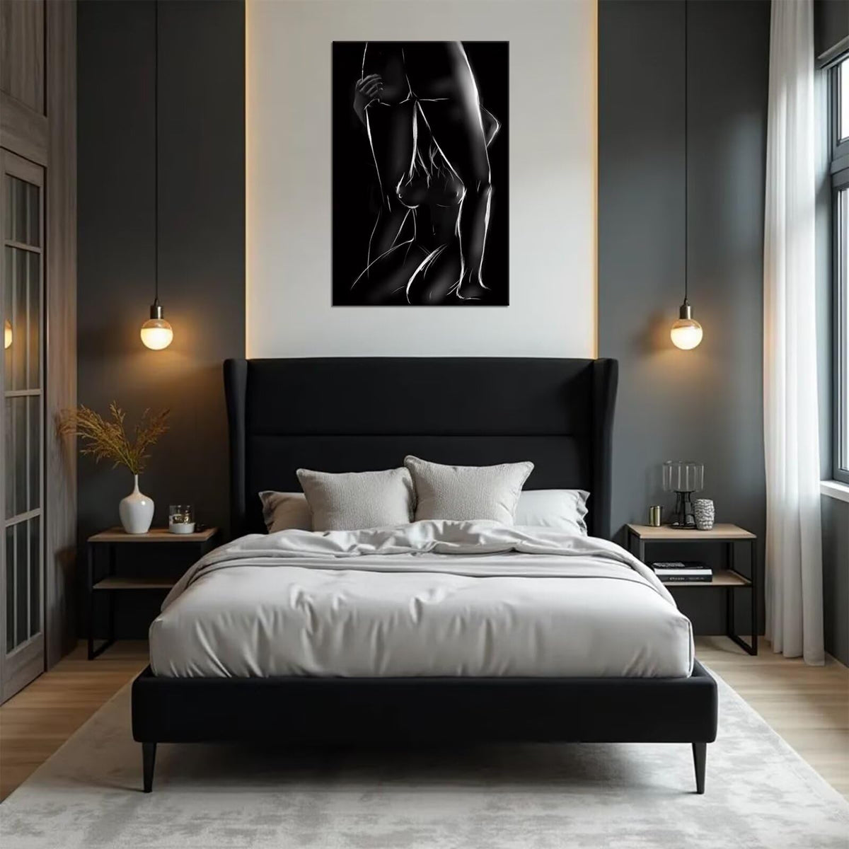 Sisu Couture's Woman And Man Wall Art Black And White Bedroom - image 16