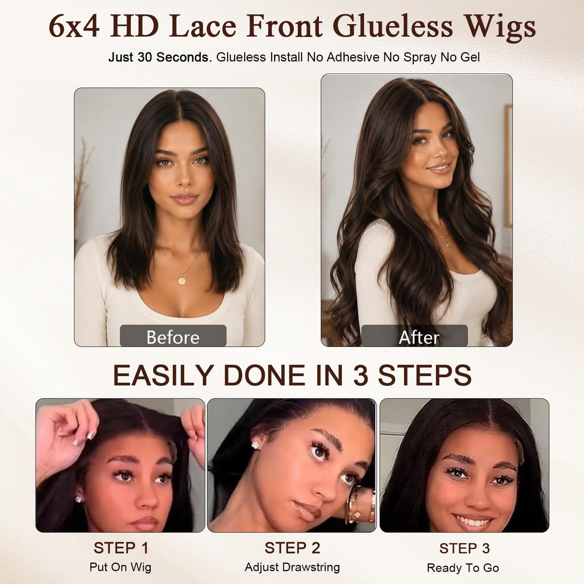Sisu Couture's Wear And Go Brown Glueless Lace Front Wig Natural - image 16