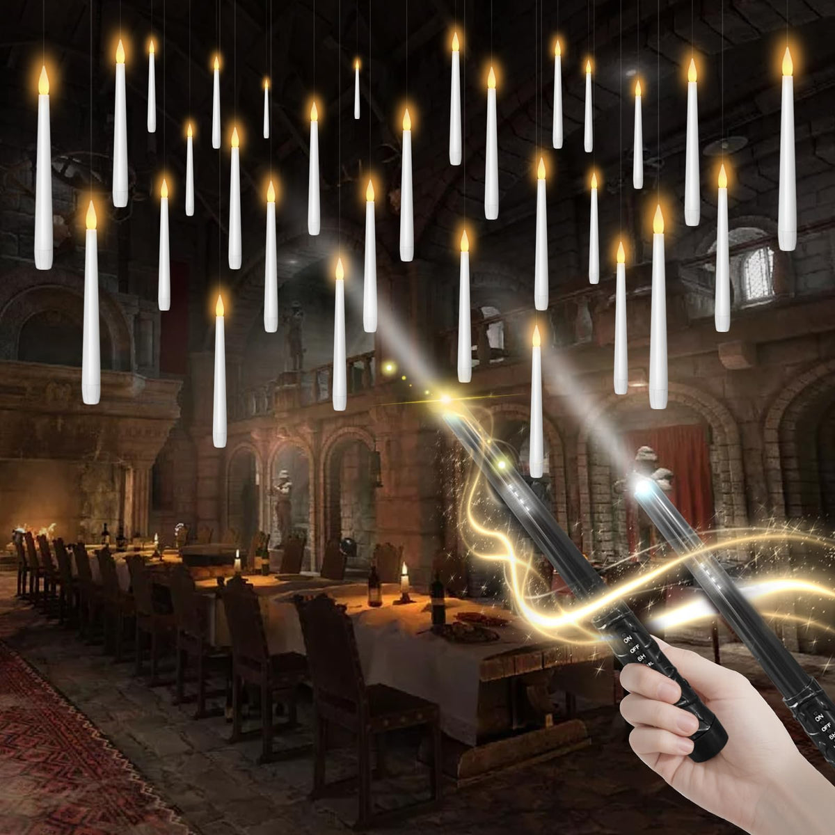 Sisu Couture's Kakoya Flameless Floating Candles With Wand,20 Pcs Magic Led - image 19