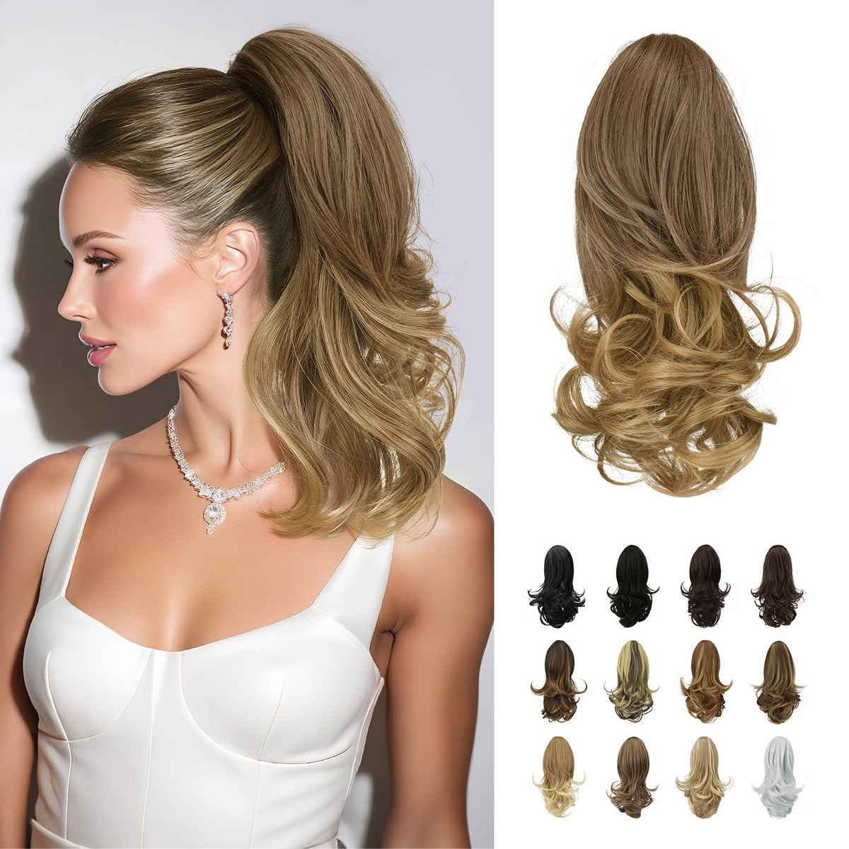 Sisu Couture's Sofeiyan 13" Ponytail Extension Long Curly Ponytail Clip in - image 23
