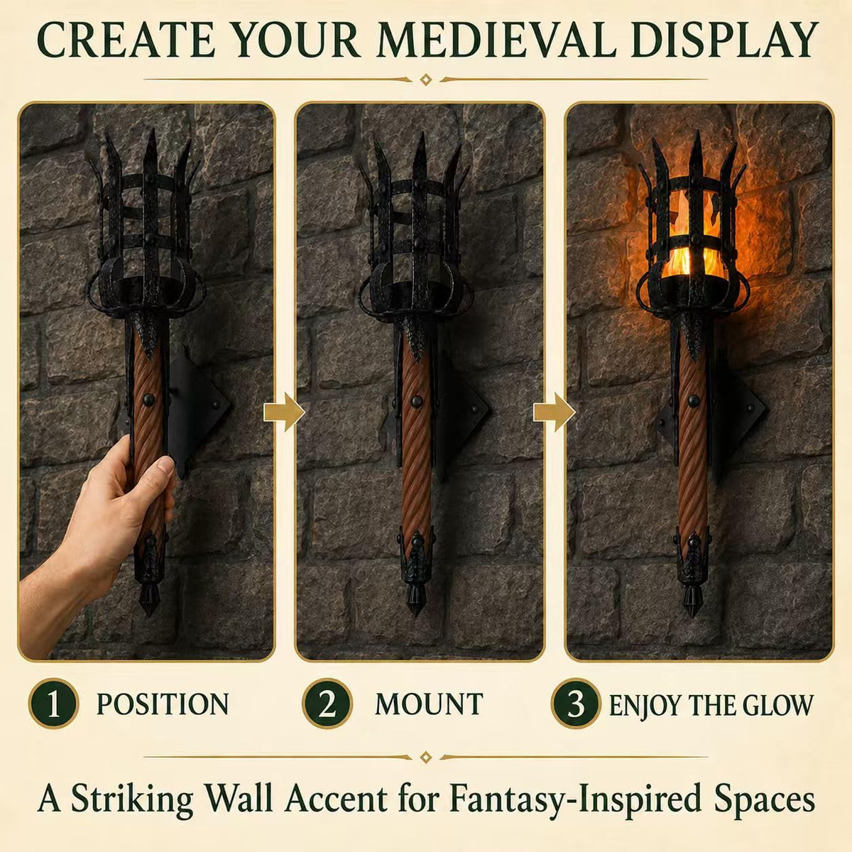 Sisu Couture's Medieval Torch Wall Sconce - image 11