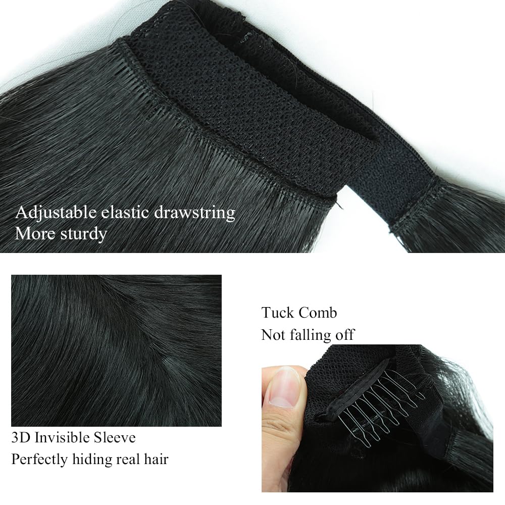 Sisu Couture's Straight Invisible Ponytail Extension Long Drawstring Pony Tail Hair - image 17