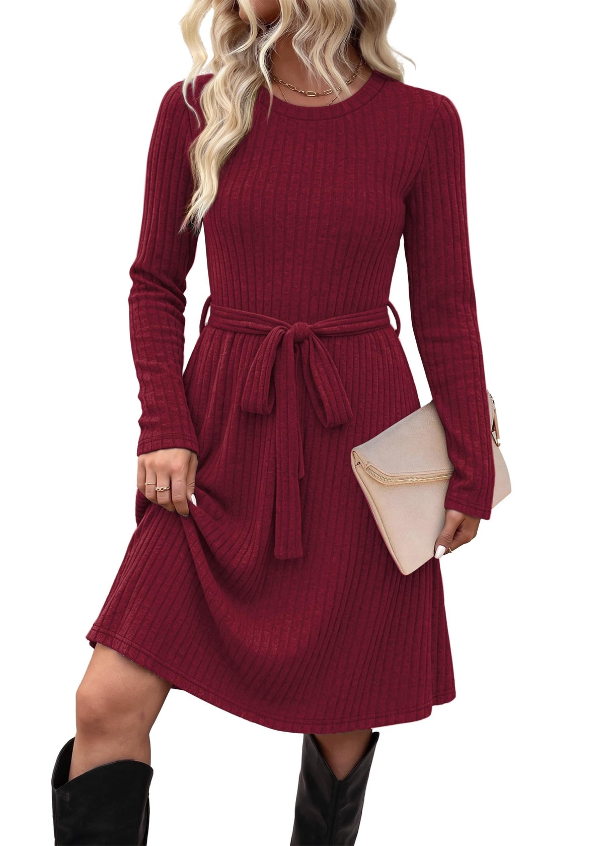 Sisu Couture's Ofeefan Fall Dresses Long Sleeve Sweater Dress With Pockets - image 8