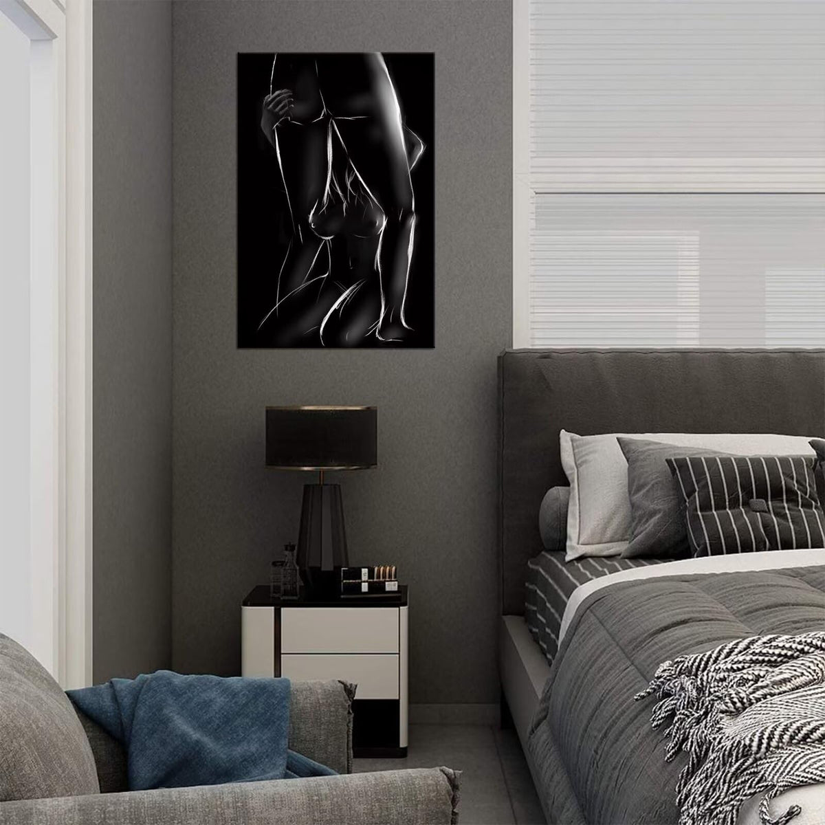 Sisu Couture's Woman And Man Wall Art Black And White Bedroom - image 15