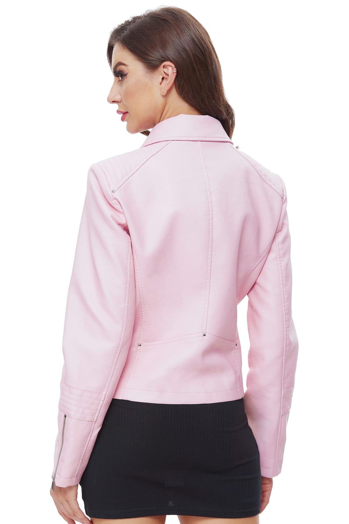 Sisu Couture's Fahsyee Lapel Faux Leather Moto Jacket - image 15