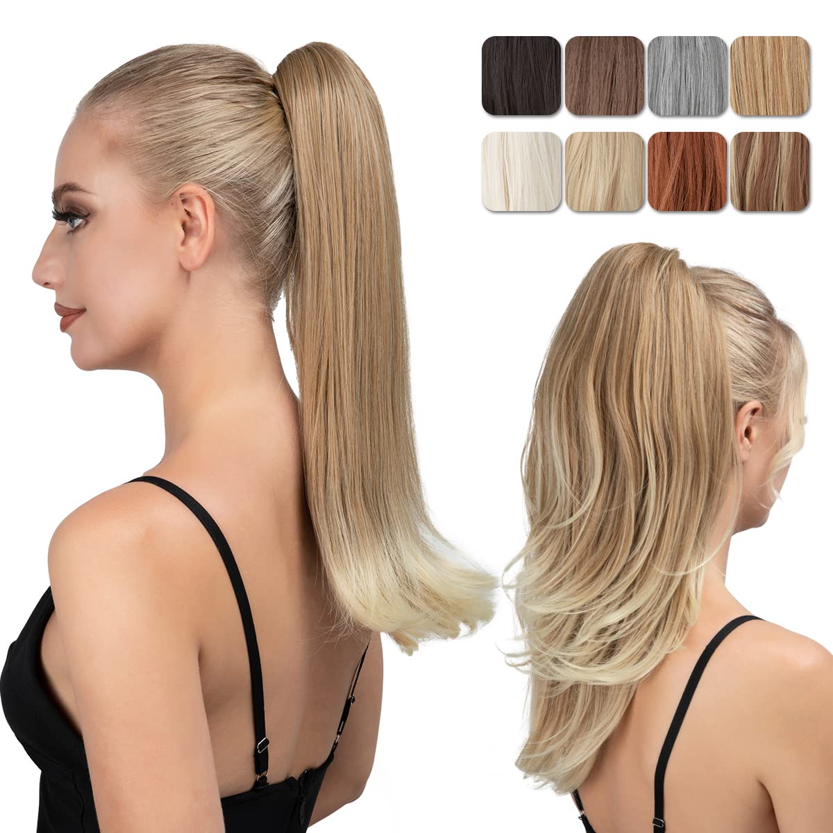 Sisu Couture's Clip in Ponytail Extension Medium Brown 18 Inch Pony - image 20