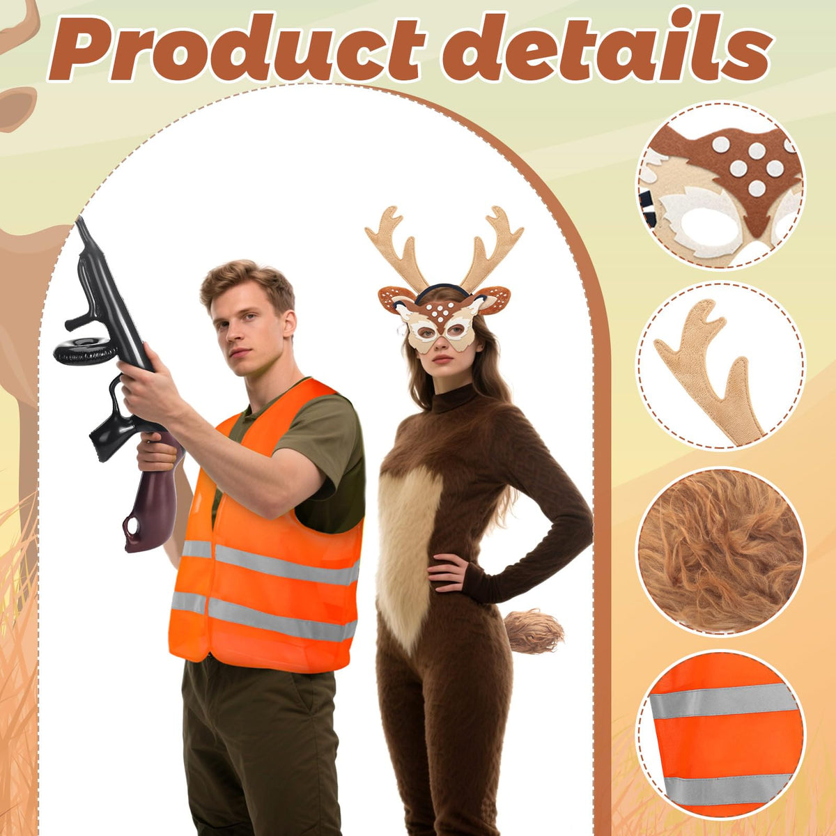 Sisu Couture's 5 Pcs Halloween Couple Hunter And Deer Costume Accessories - image 11