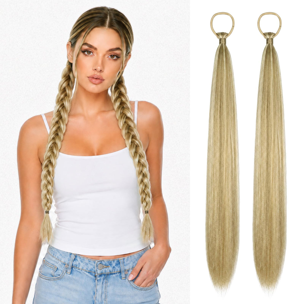 Sisu Couture's 26'' Double Ponytail Extension Set 2 Pcs Diy Braided - image 1