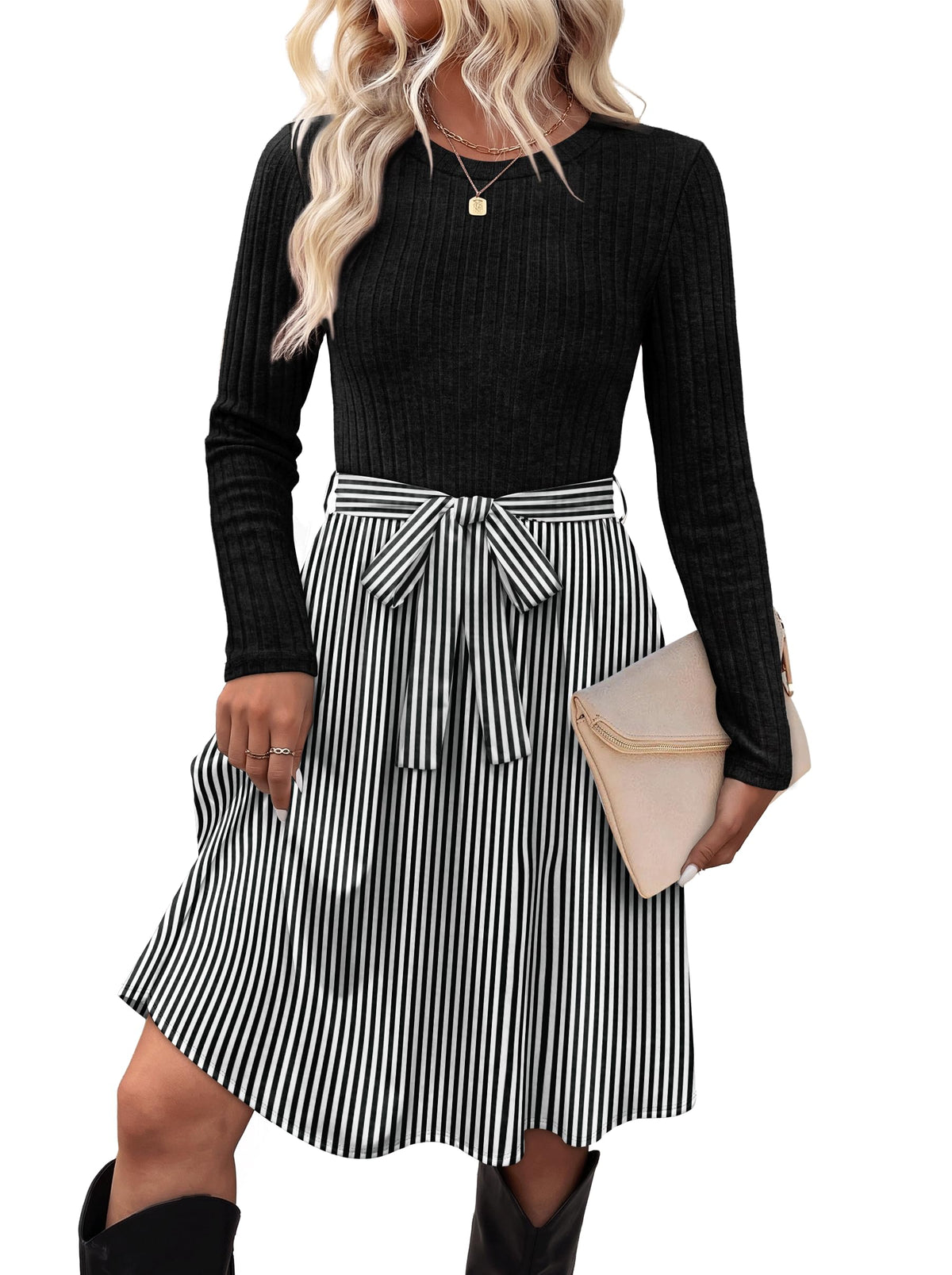 Sisu Couture's Ofeefan Fall Dresses Long Sleeve Sweater Dress With Pockets - image 24