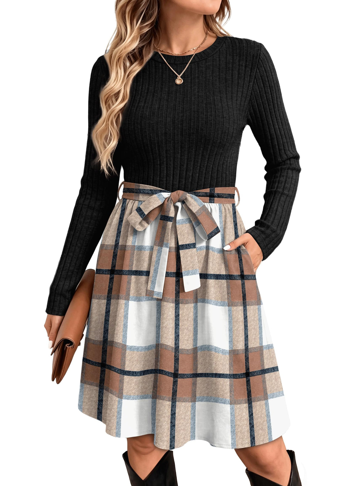 Sisu Couture's Ofeefan Fall Dresses Long Sleeve Sweater Dress With Pockets - image 16