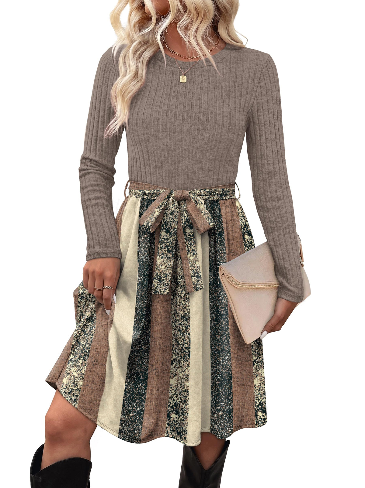 Sisu Couture's Ofeefan Fall Dresses Long Sleeve Sweater Dress With Pockets - image 20