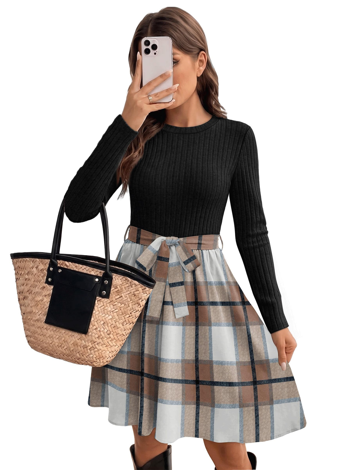 Sisu Couture's Ofeefan Fall Dresses Long Sleeve Sweater Dress With Pockets - image 3