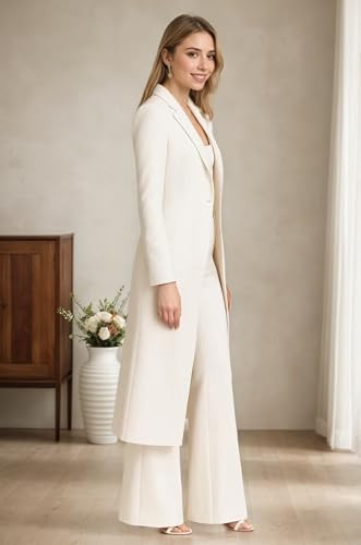 Sisu Couture's Elegant V-Neck 3-Piece Business Suit with Long Blazer - image 5