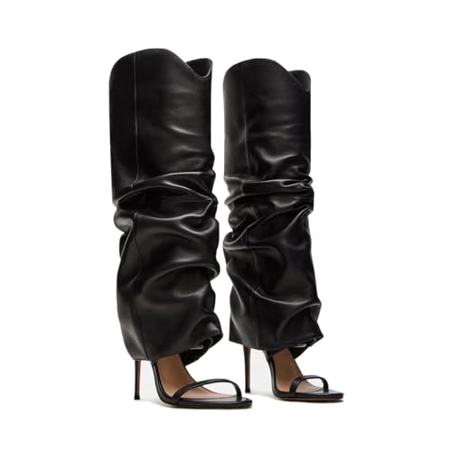 Sisu Couture's Chic Slouchy Open-Toe Stiletto Boots - image 1