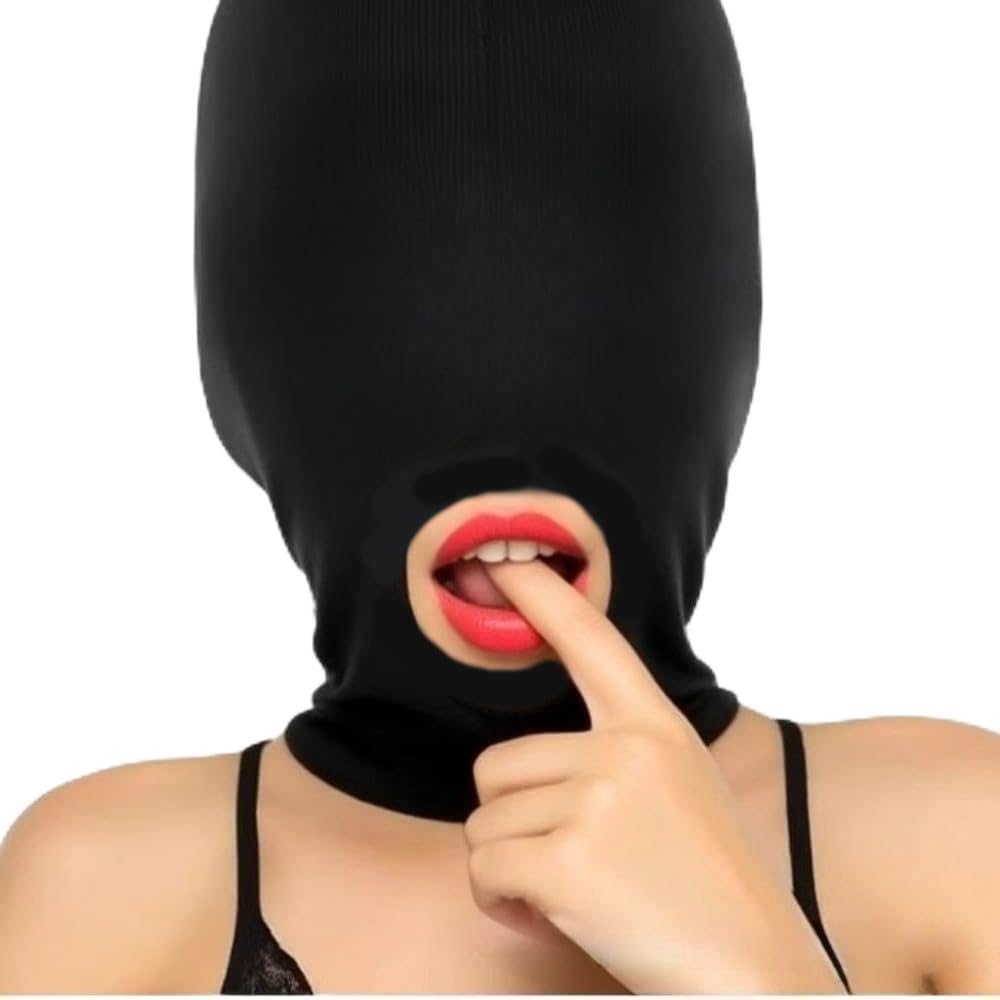 Sisu Couture's 2pcs Sexy Unisex Full Face Open Mouth Mask Half - image 1