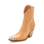 Sisu Couture's Cowboy Cowgirl Metal Toe Ankle Boots Stacked Block Heel - image 13