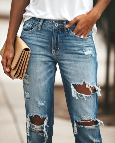 Sisu Couture's Trendy Boyfriend Ripped Distressed Jeans - image 5