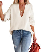 Sisu Couture's Chic Oversized Deep V-Neck Sweater - image 2
