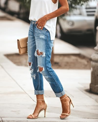 Sisu Couture's Trendy Boyfriend Ripped Distressed Jeans - image 3