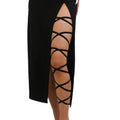 Sisu Couture's Black Elastic Leg Wraps Rave Sexy Thigh Garter Leg - image 1