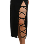 Sisu Couture's Black Elastic Leg Wraps Rave Sexy Thigh Garter Leg - image 1