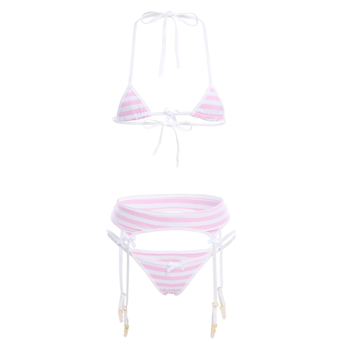 Sisu Couture's Abafip Cute Kawaii Striped Bikini Lingerie Set Micro Tiny - image 19