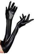 Sisu Couture's Luwint Sexy Wet Look Black Long Gloves For Costume - image 1