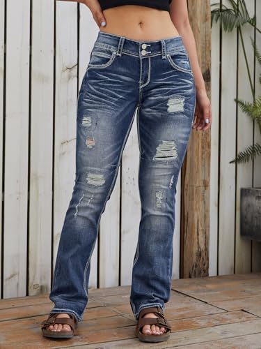 Sisu Couture's Chic Distressed Bootcut Flare Jeans - image 4