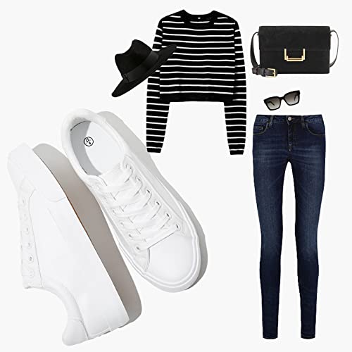 Sisu Couture's White Tennis Shoes Pu Leather Sneakers - image 5