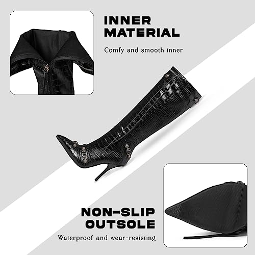 Sisu Couture's Chic Knee-High Stiletto Boots with Sleek Zipper - image 7