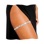 Sisu Couture's Rhinestone Thigh Garter Silver Thigh Chain Jewelry - image 1