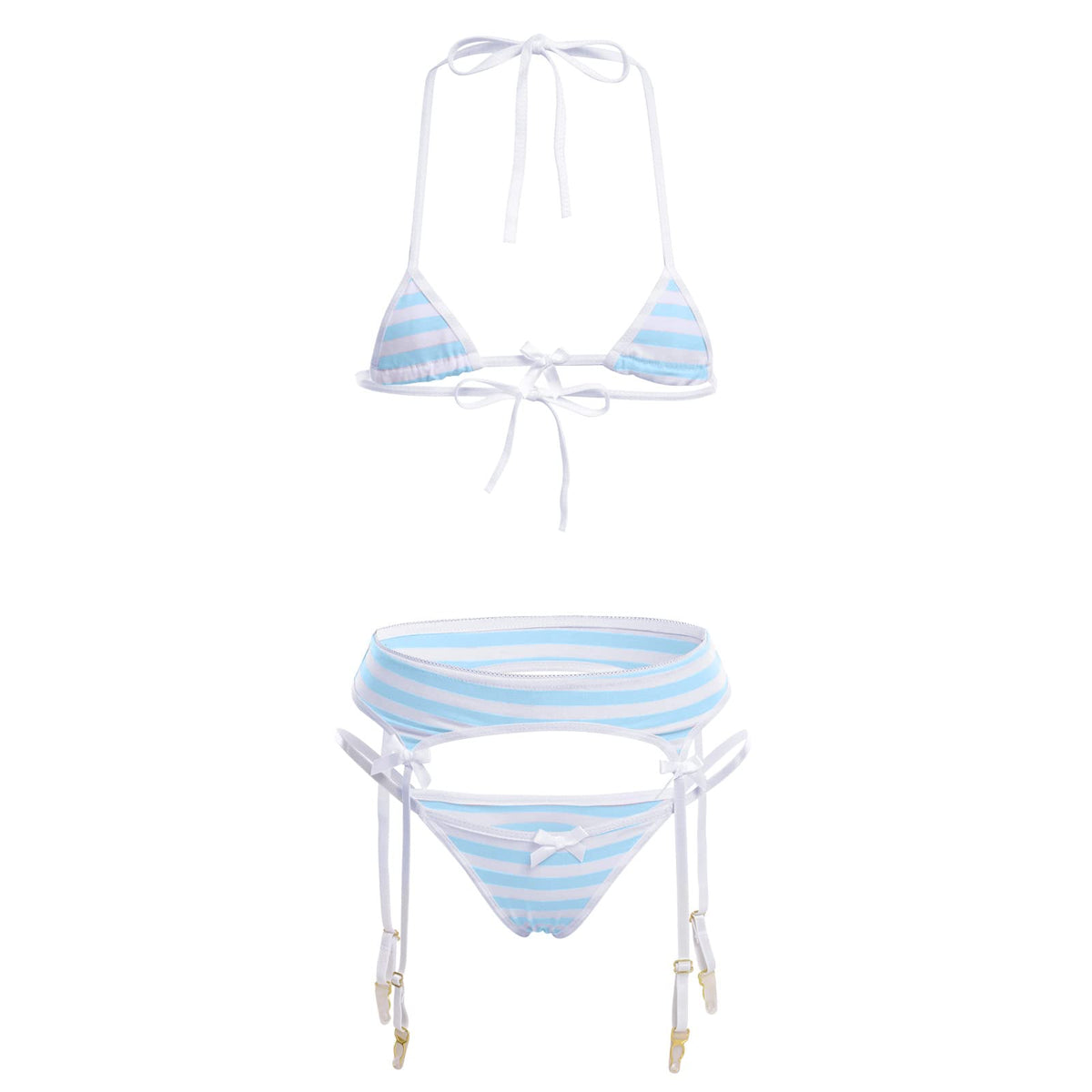 Sisu Couture's Abafip Cute Kawaii Striped Bikini Lingerie Set Micro Tiny - image 22