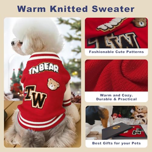 Sisu Couture's Adorable Red Knitted Puppy Sweater - image 5