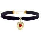 Sisu Couture's Momocat 14k Gold Plated Black Velvet Choker Imitation Ruby - image 1
