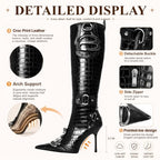 Sisu Couture's Chic Knee-High Stiletto Croc Boots - image 12