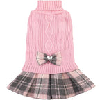 Sisu Couture's Elegant Bowtie Turtleneck Sweater Dress for Small Dogs - image 1