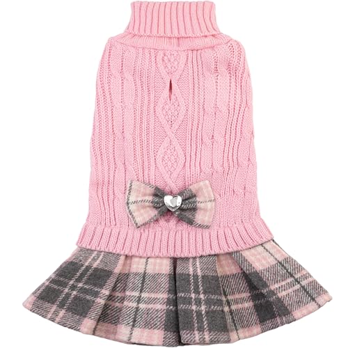 Sisu Couture's Elegant Bowtie Turtleneck Sweater Dress for Small Dogs - image 2