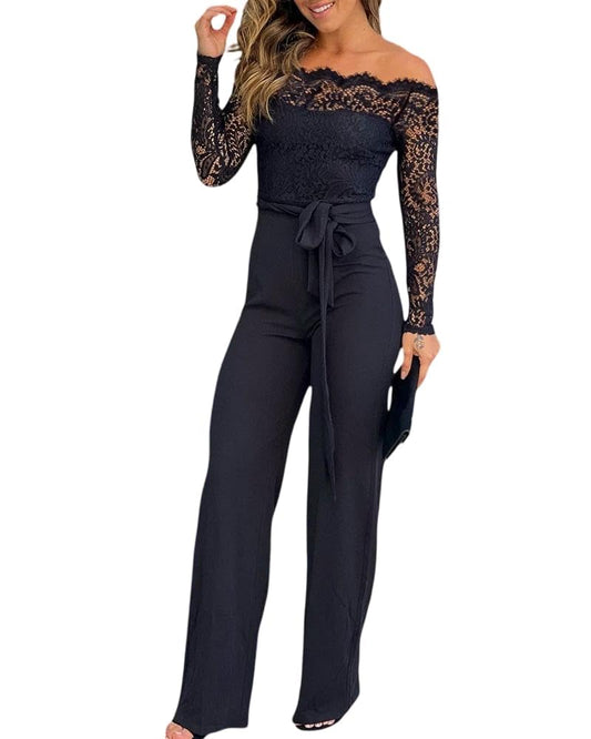 Sisu Couture's Chicme Dressy Jumpsuits Off Shoulder Lace Wedding Party Overalls - image 1