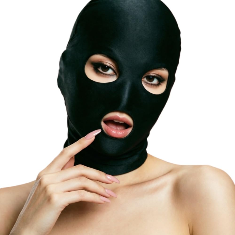 Sisu Couture's 2pcs Sexy Unisex Full Face Open Mouth Mask Half - image 16