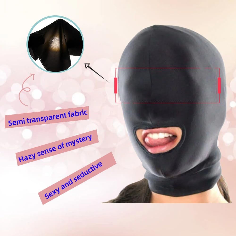 Sisu Couture's 2pcs Sexy Unisex Full Face Open Mouth Mask Half - image 14