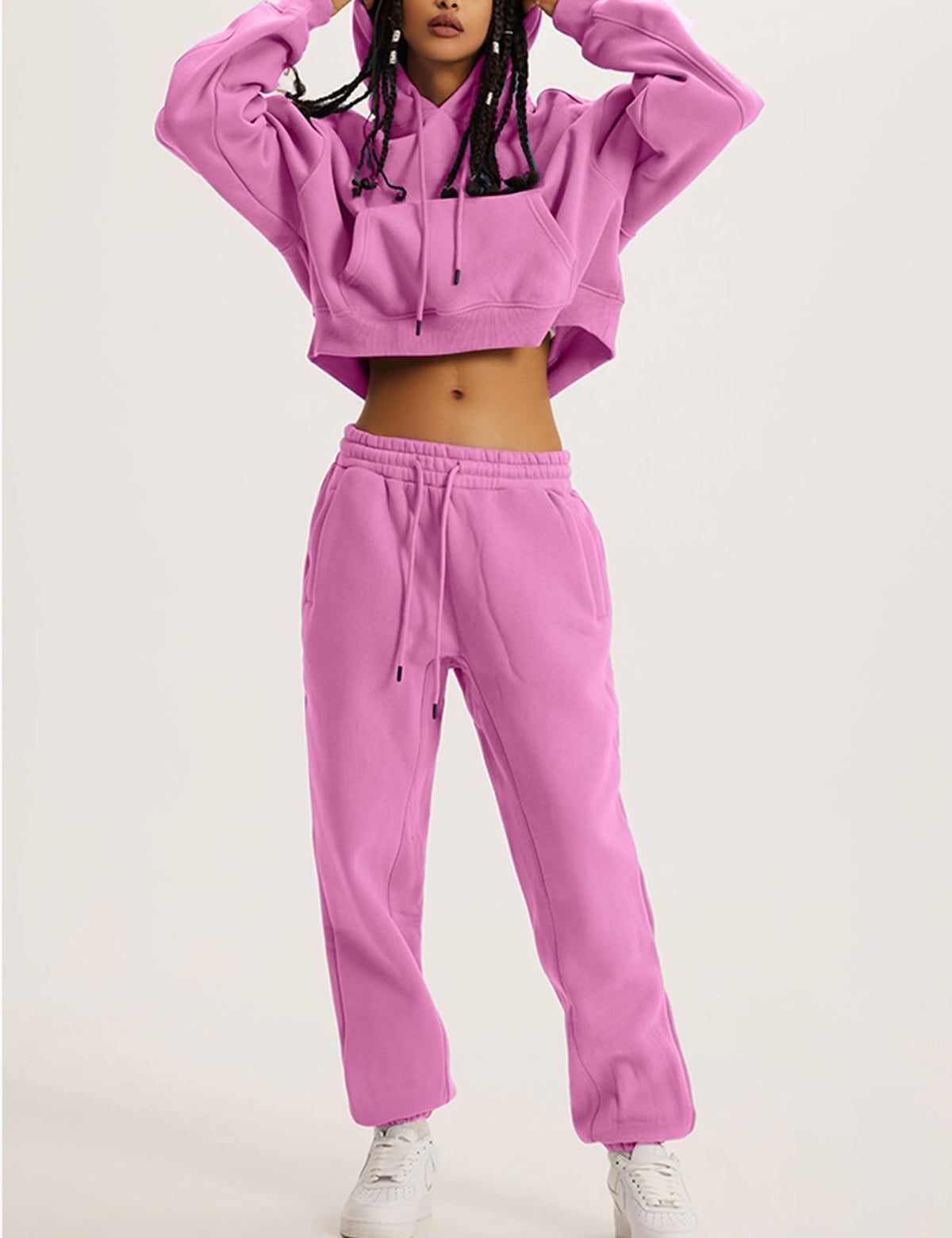 Sisu Couture's Flygo Fleece 2 Piece Outfits Fall Crop Pullover Jogger - image 18