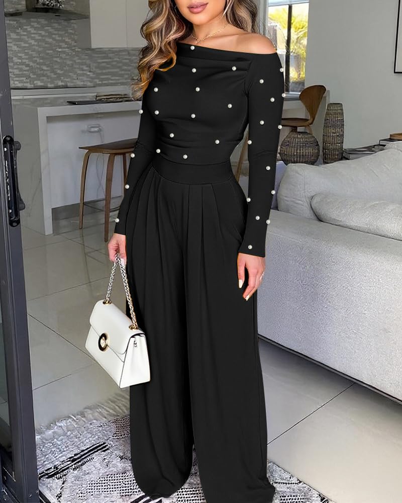 Sisu Couture's Jumpsuit Dressy Long Sleeve Wide Leg One Piece Outfit - image 4