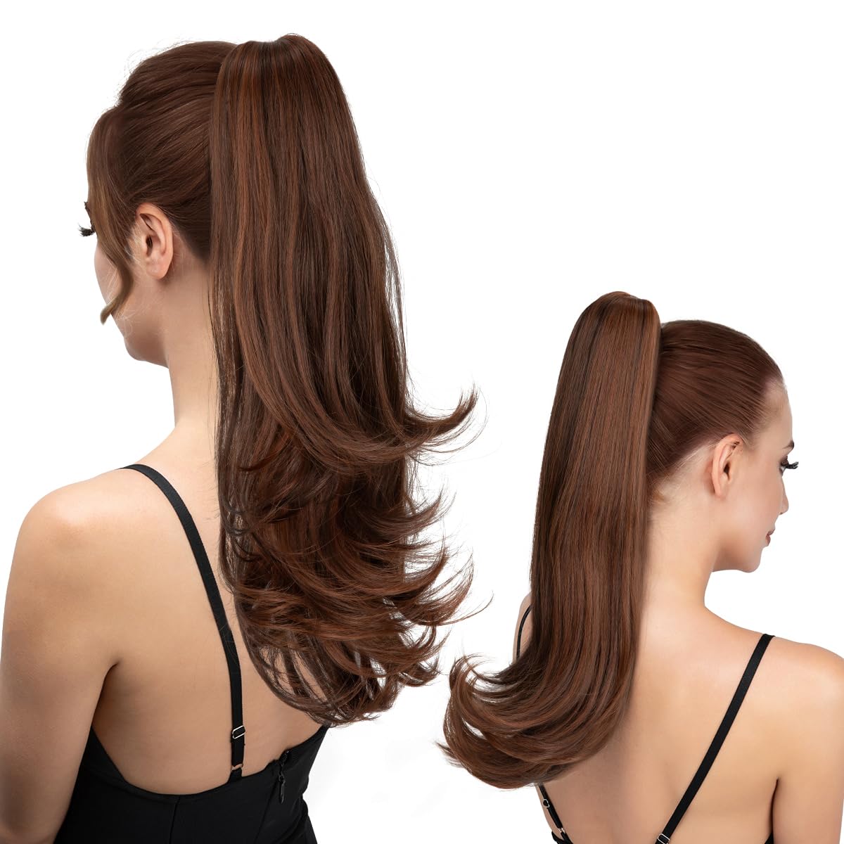 Sisu Couture's Clip in Ponytail Extension Medium Brown 18 Inch Pony - image 24